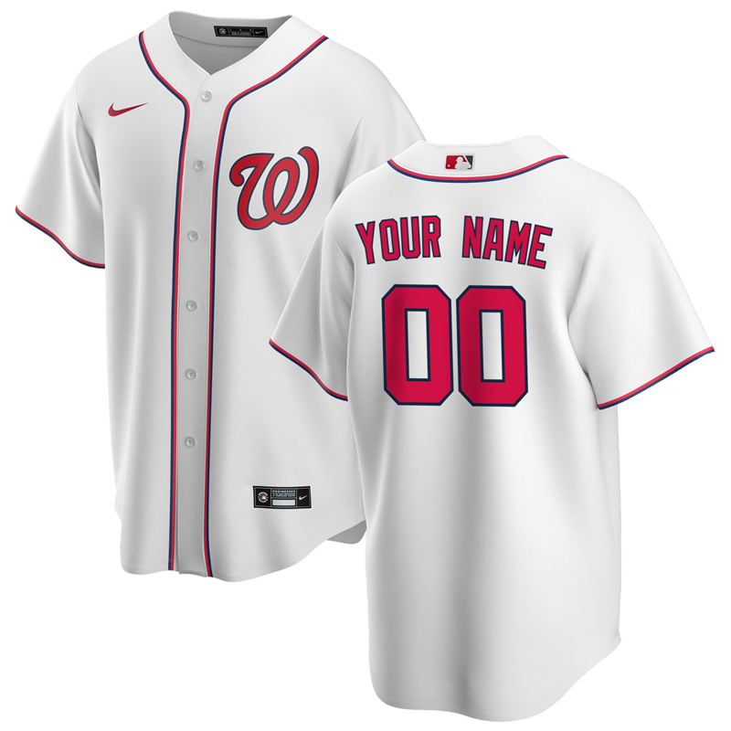 Men Washington Nationals Nike White Home 2020 Replica Customized Jersey ->washington nationals->MLB Jersey